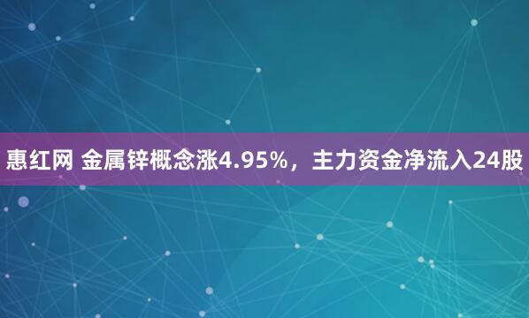 惠红网 金属锌概念涨4.95%，主力资金净流入24股